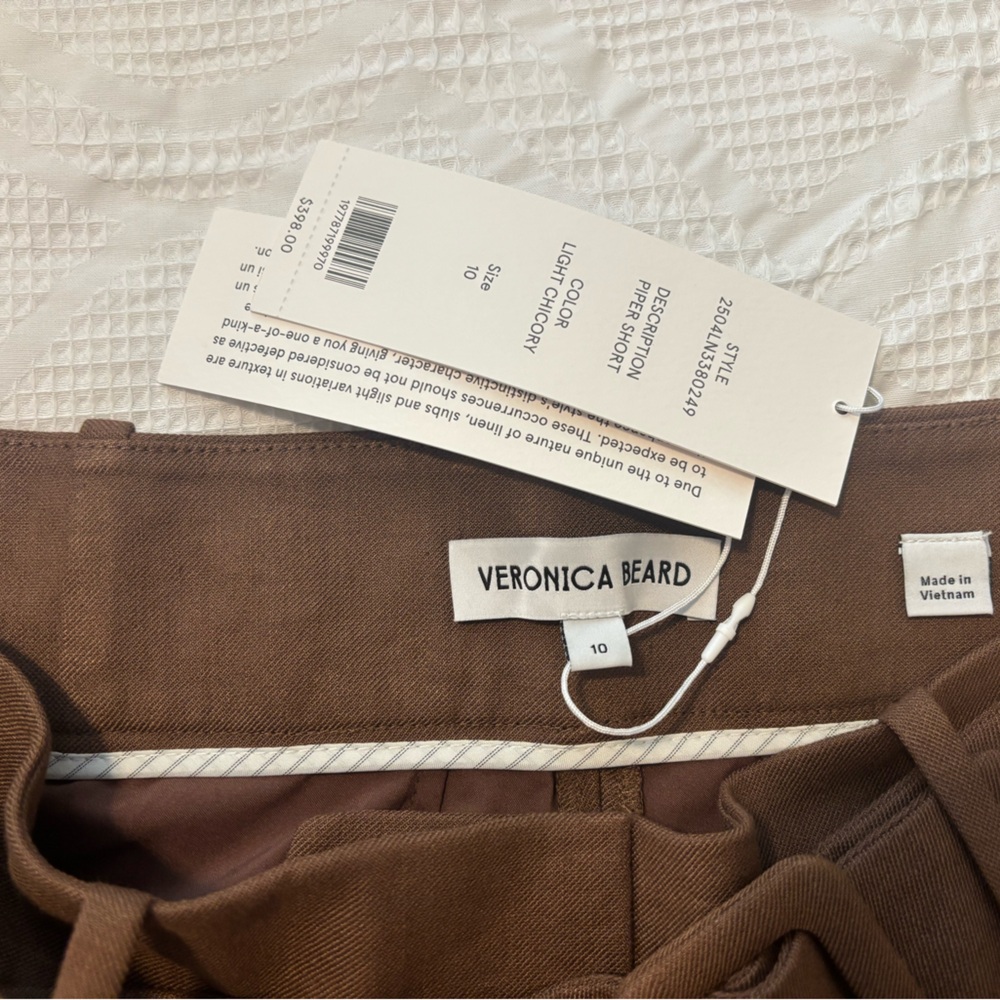 Veronica Beard Chocolate Belted Shorts - Picture 5 of 5